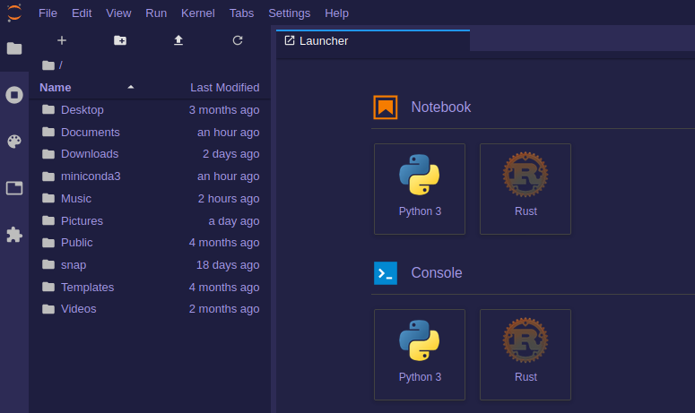 Setup Anaconda, Jupyter, and Rust